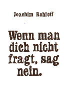 Leseprobe Wenn man dich nicht fragt, sag nein.