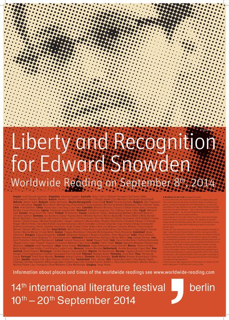 8. September 2014, 20 Uhr: Freiheit und Anerkennung für Edward Snowden.